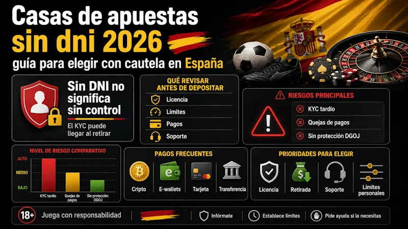 Casas de apuestas sin dni 2026 guía para elegir con cautela en España