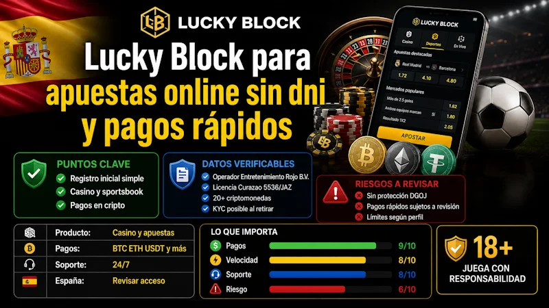 Lucky Block para apuestas online sin dni y pagos rápidos