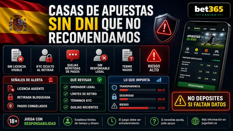 Casas de apuestas sin dni que no recomendamos