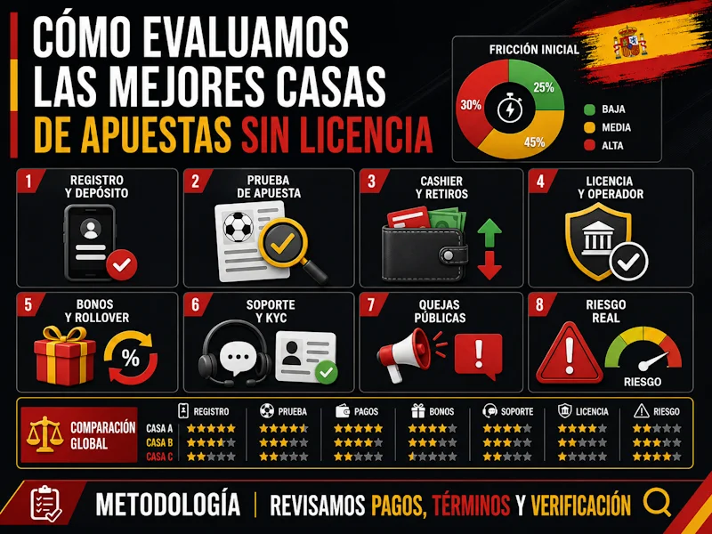 Cómo evaluamos las mejores casas de apuestas sin licencia
