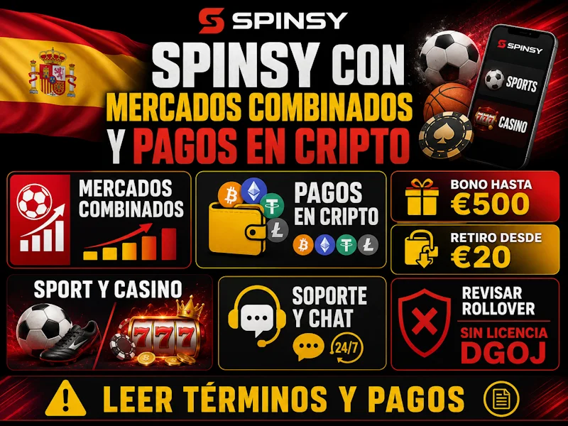 Spinsy con mercados combinados y pagos en cripto