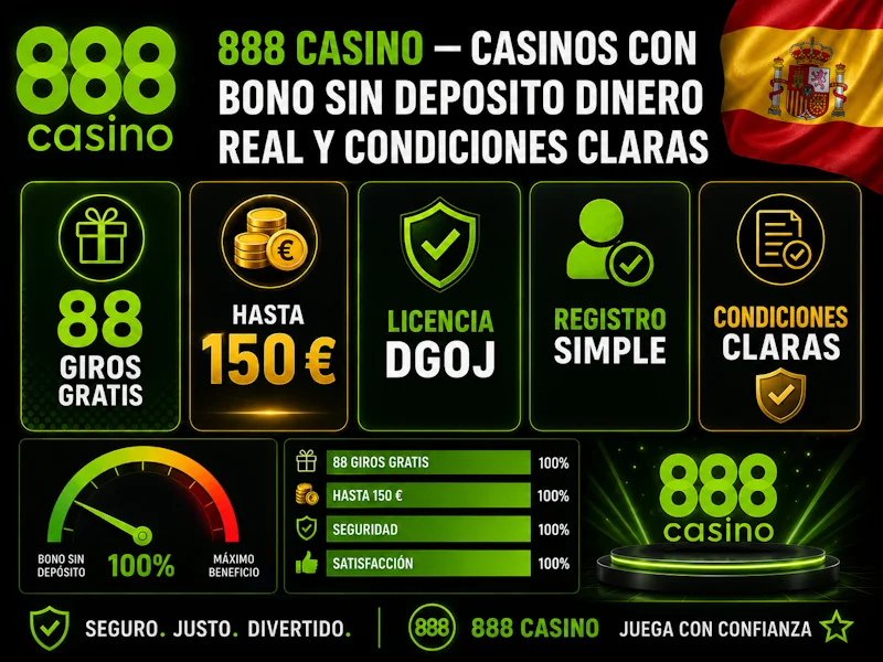 888 Casino — casinos con bono sin deposito dinero real y condiciones claras
