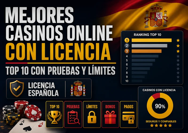 Mejores casinos online con licencia: top 10 con pruebas y límites