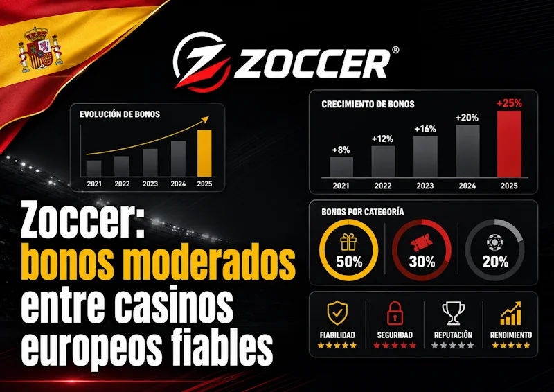 Zoccer: bonos moderados entre casinos europeos fiables