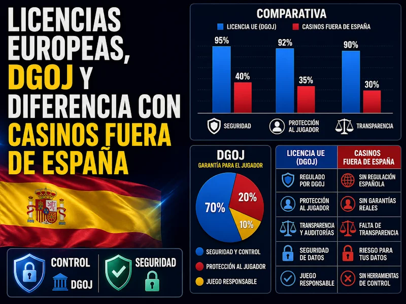 Licencias europeas, DGOJ y diferencia con casinos fuera de España