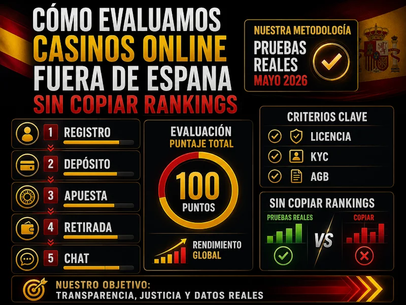 Cómo evaluamos casinos online fuera de Espana sin copiar rankings