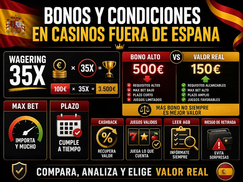 Bonos y condiciones en casinos fuera de Espana