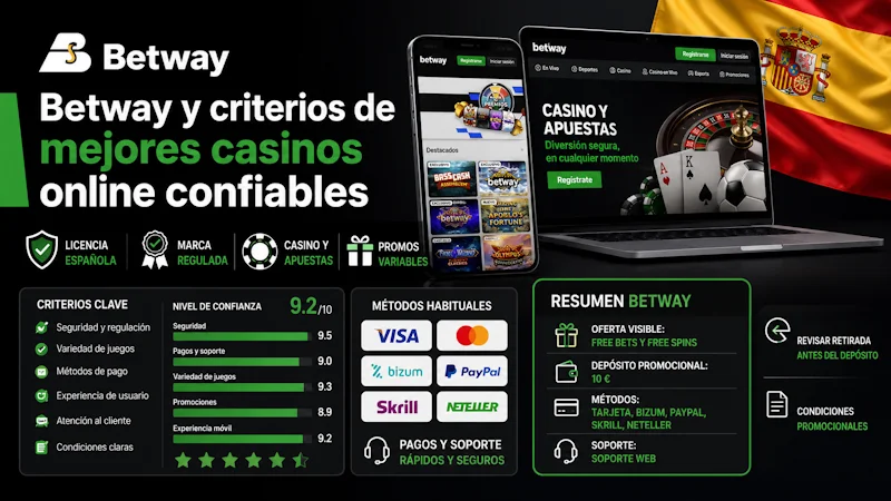 Betway y criterios de mejores casinos online confiables