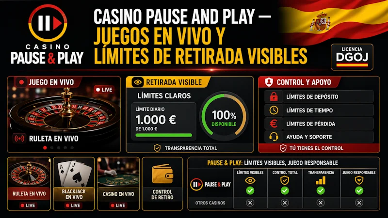 Casino Pause and Play — juegos en vivo y límites de retirada visibles
