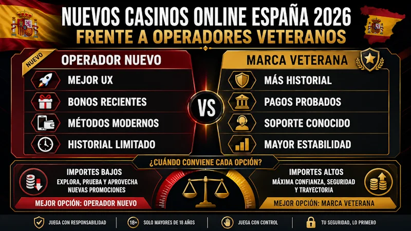 Nuevos casinos online España 2026 frente a operadores veteranos